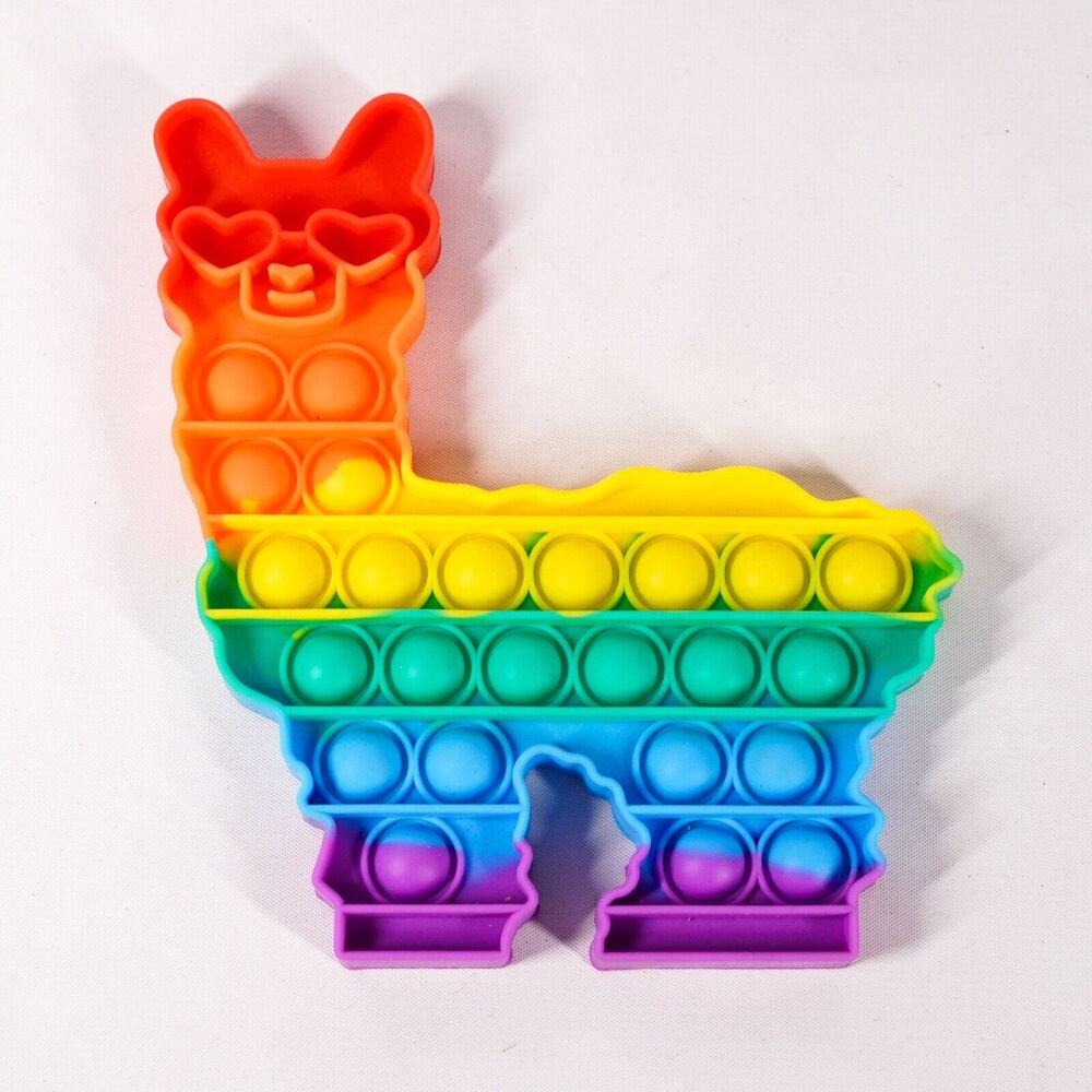 Lama 6" Popit Push Pop Bubble Popper Fidgety Fidget Vinyl Rainbow Sensory Toy